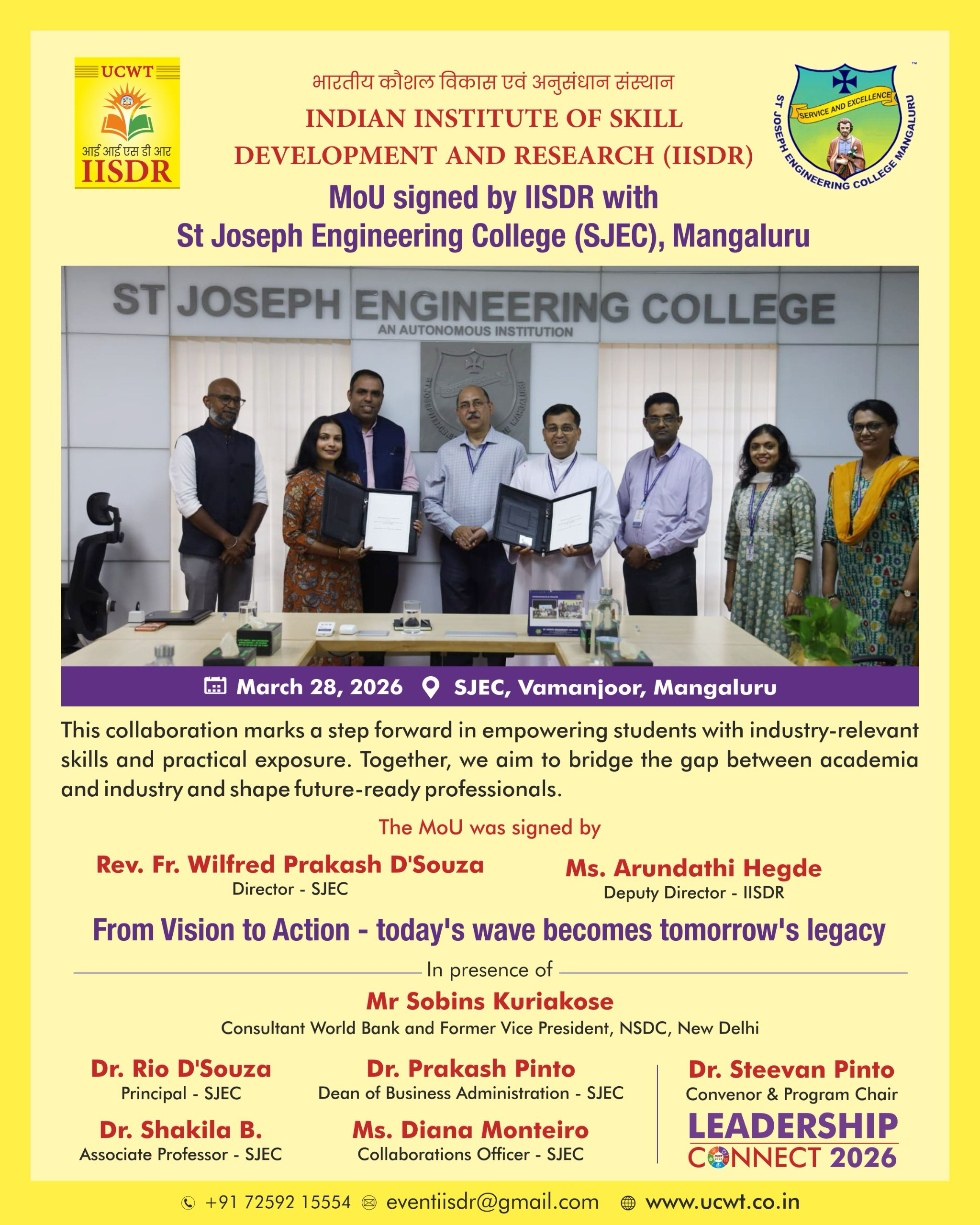 MoU with SJEC Mangalore